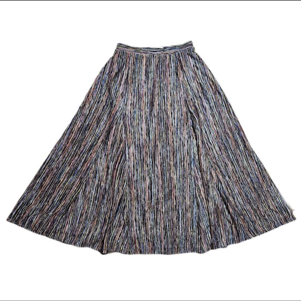 maeve boho whimsical rainbow multicolored stripe knit skirt